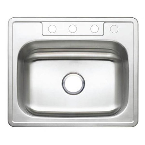 Kingston Brass GKTS252210 Gourmetier Studio GKTS252210 Self Rimming Single Bowl Sink  Brushed Nickel, Kingston Brass, Mfr#: GKTS252210